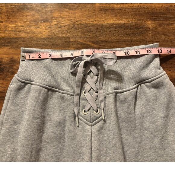 Victoria's Secret Women’s Small Sweatpants Wide Leg Fleece Lace Up Pants Grey - Picture 8 of 13